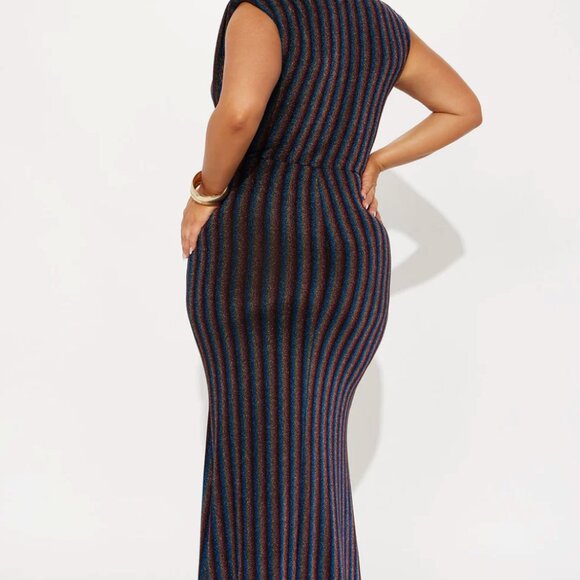 Holiday Dress Private Occasion Metallic Rainbow Maxi Dress - Multi Color - Picture 3 of 4